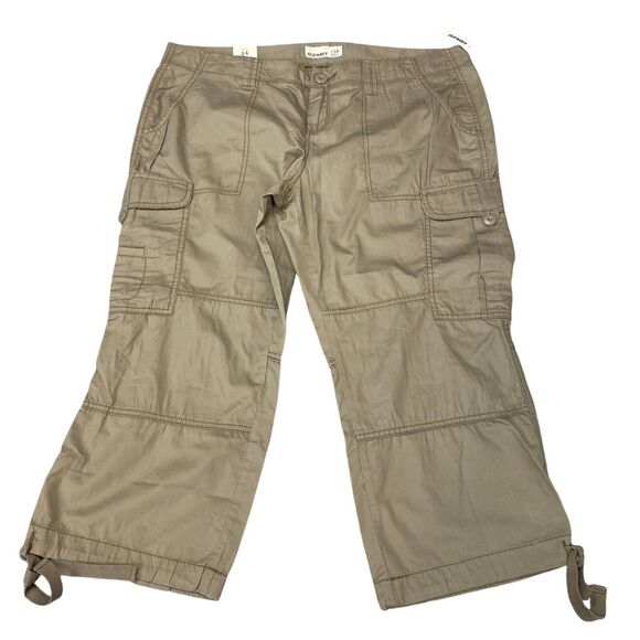 Old Navy Capri Pants Women's Size 14 Tan Wide Leg Low Rise Flat Front Outdoor - Picture 11 of 16